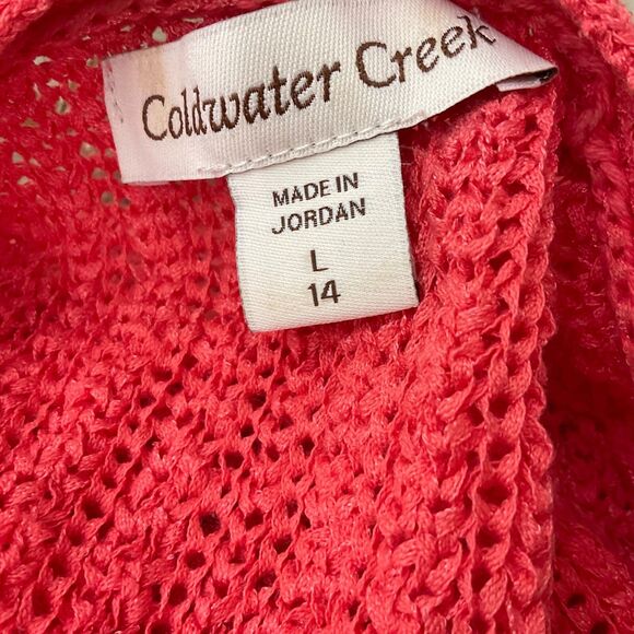 Coldwater Creek Open Front Cardigan Sweater women’s size L coral office travel - Picture 4 of 11